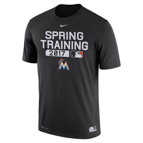 MLB Men's Miami Marlins Nike Black Authentic Collection Legend Team Issue Performance T-Shirt